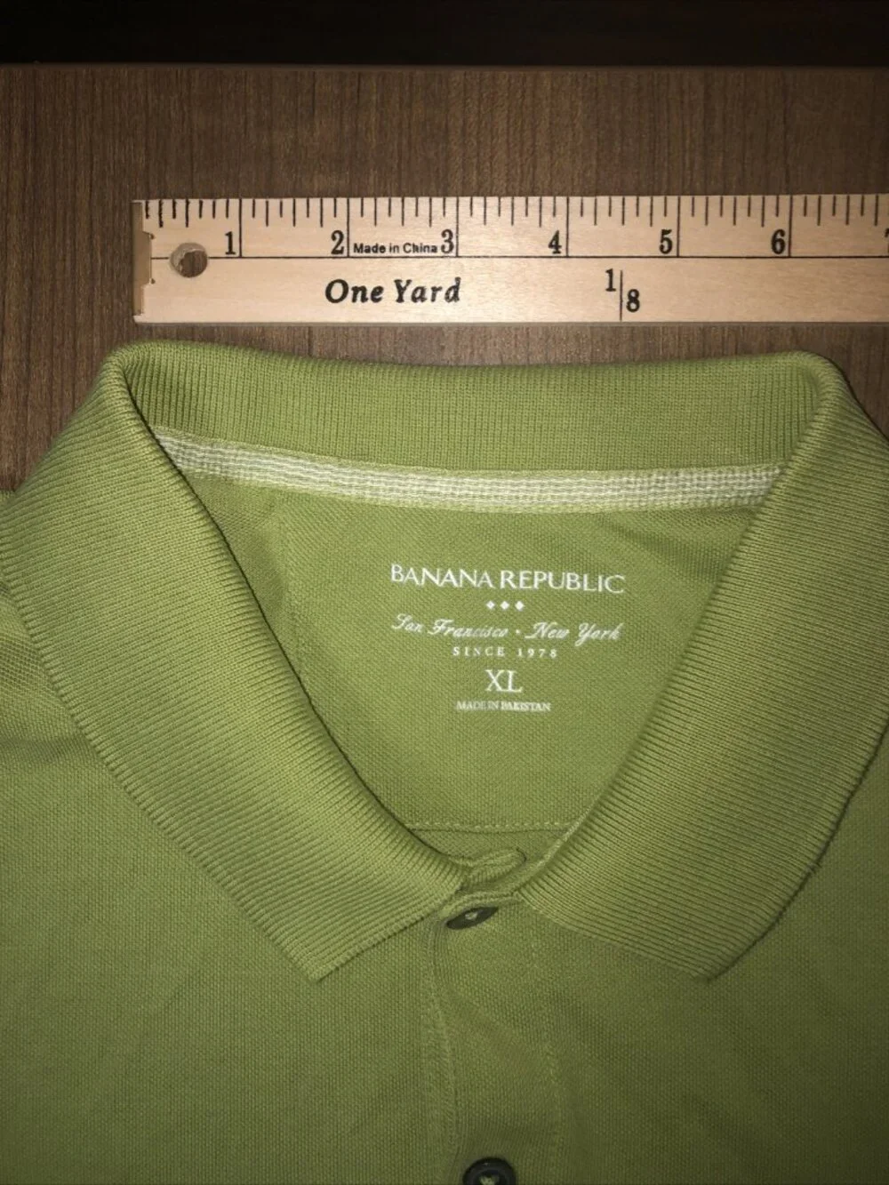 Banana Republic Polo XL Green Casual Mens Shirt Solid With Elephant Logo